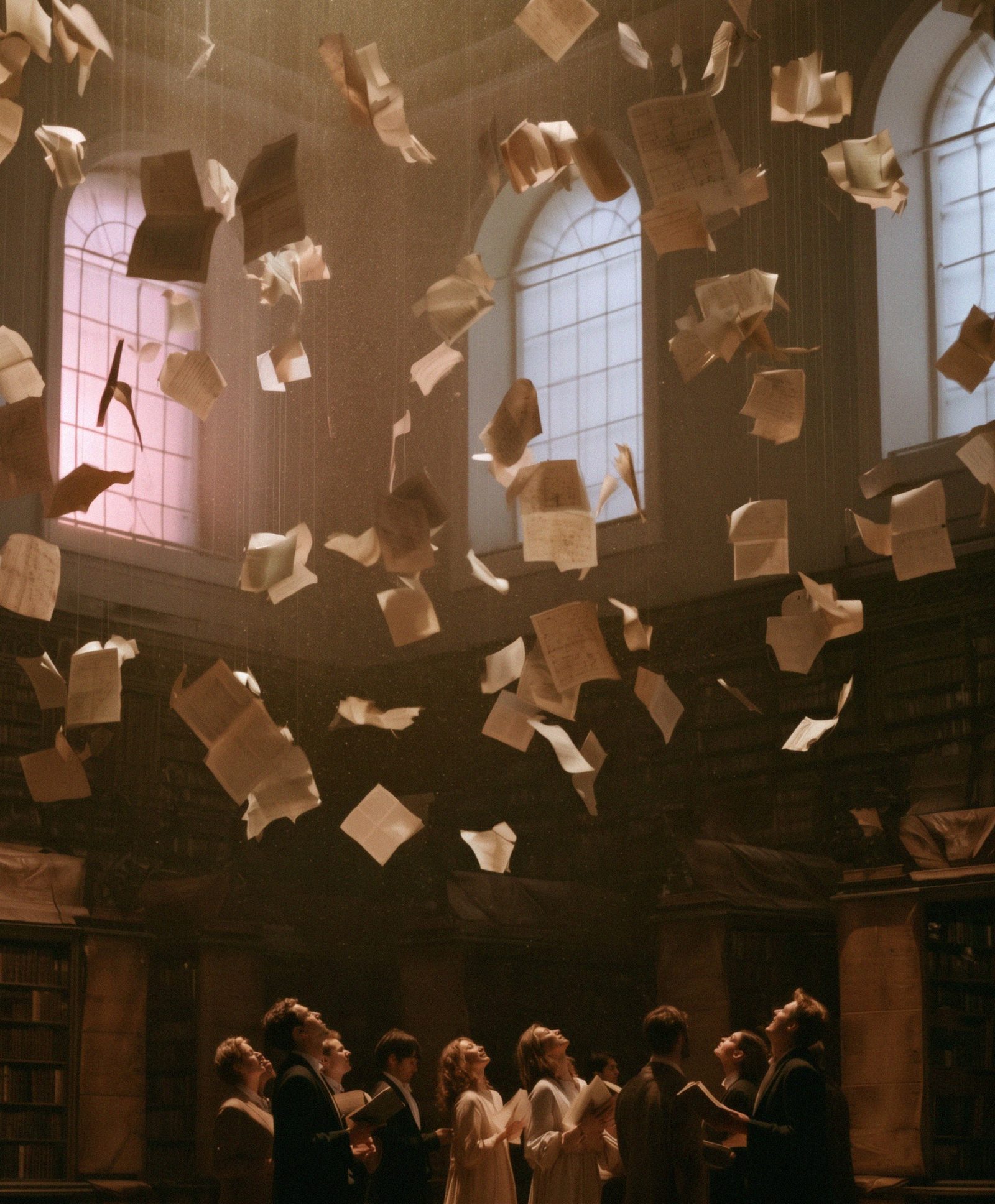 Leaves carried off, like the envelopes of the ritual